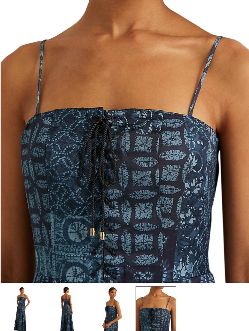 Ralph Lauren Crepe Patchwork Sleeveless Gown - Picture 3 of 9